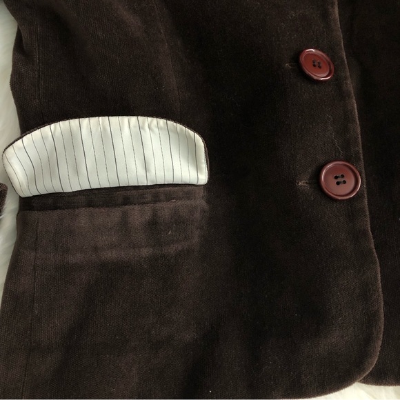 Habia Una Vez Designer Chocolate Brown Lined Brazer, S - Picture 3 of 6